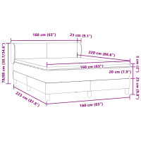 Produktbild för Ramsäng med madrass rosa 160x220 cm sammet
