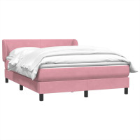Produktbild för Ramsäng med madrass rosa 160x220 cm sammet