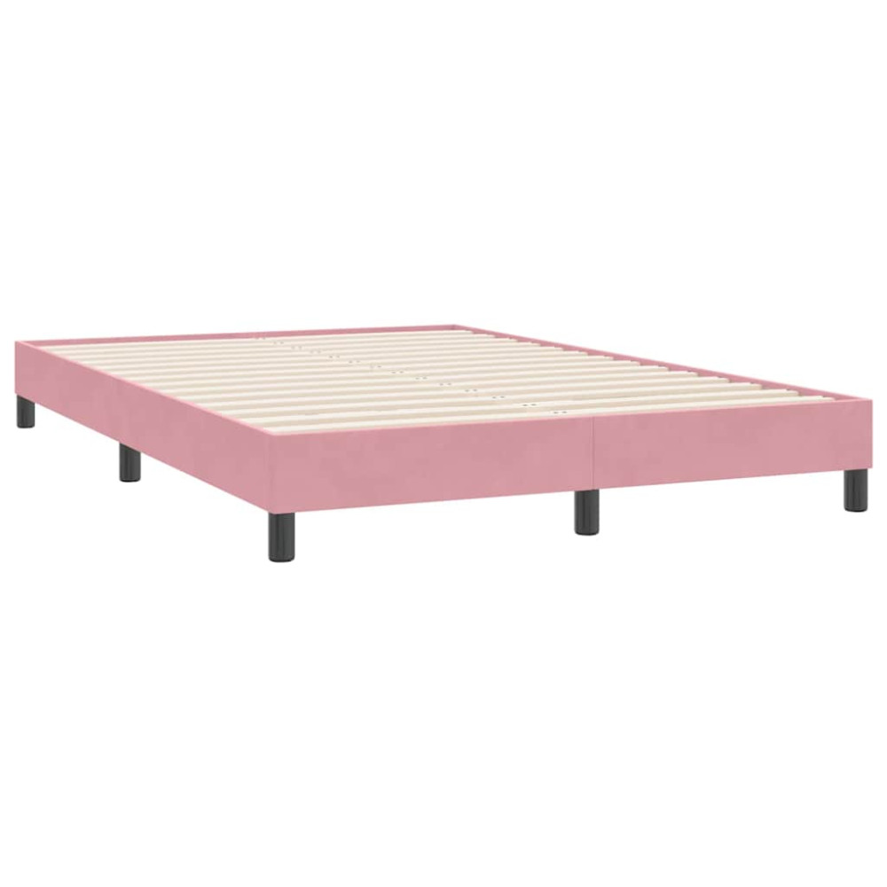 Produktbild för Ramsäng med madrass rosa 160x220 cm sammet