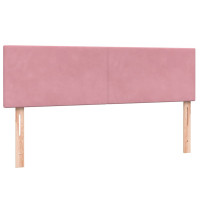 Produktbild för Ramsäng med madrass rosa 160x220 cm sammet