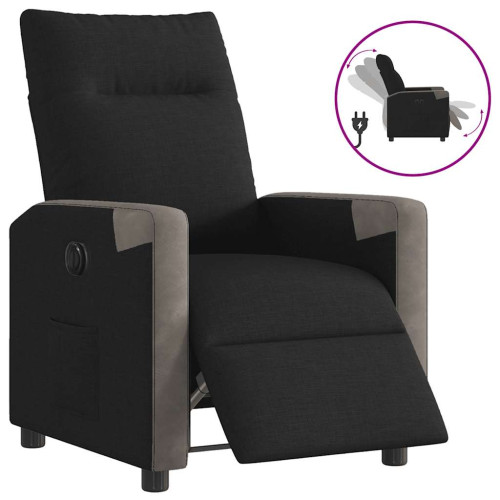 vidaXL Elektrisk reclinerfåtölj svart tyg