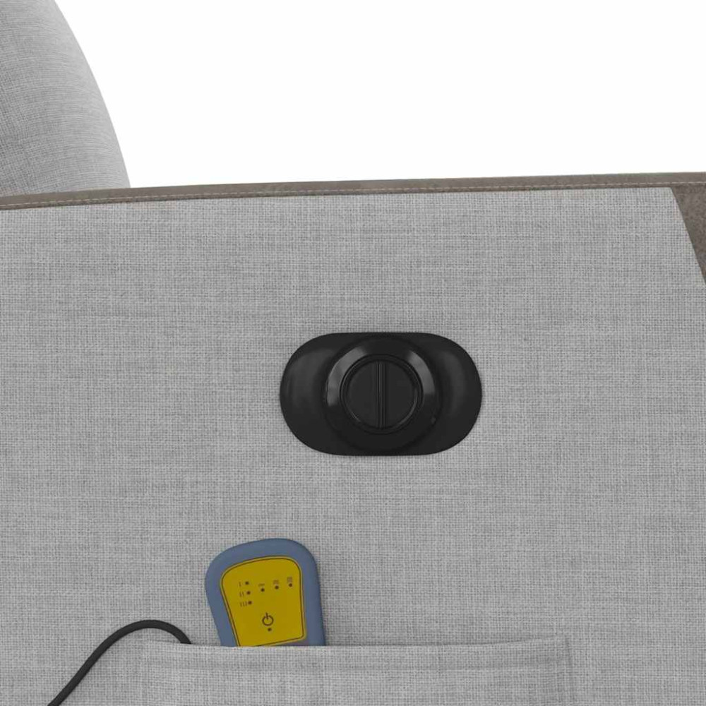Produktbild för Elektrisk massagefåtölj molngrå tyg