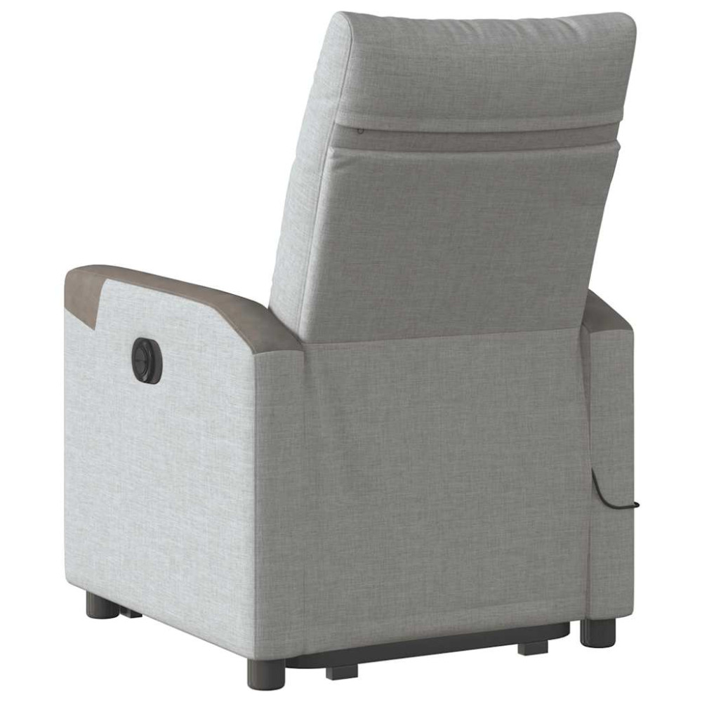 Produktbild för Massagefåtölj med uppresningshjälp molngrå tyg