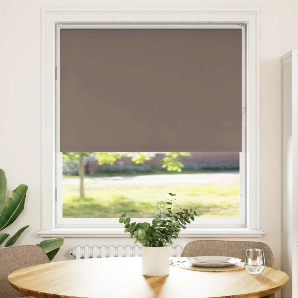 Produktbild för Mörkläggningsgardin kaffe 100x130 cm tyg bredd 95,7cm polyester