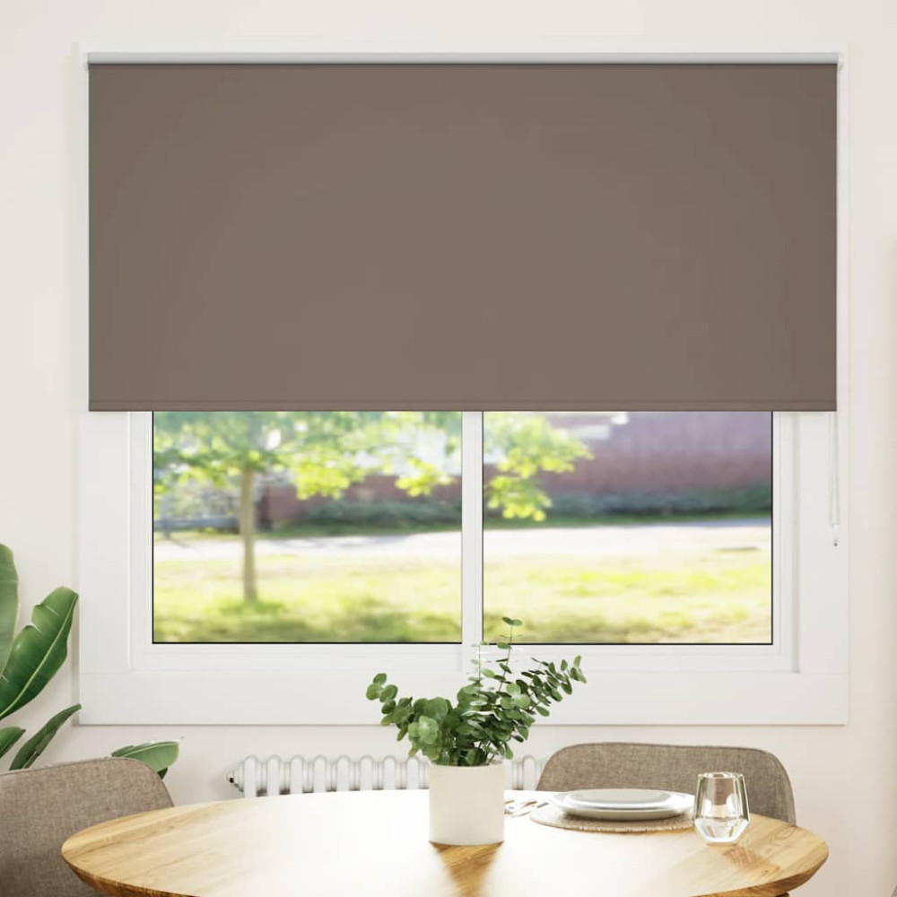 Produktbild för Mörkläggningsgardin kaffe 160x130 cm tyg bredd 156,6 cm
