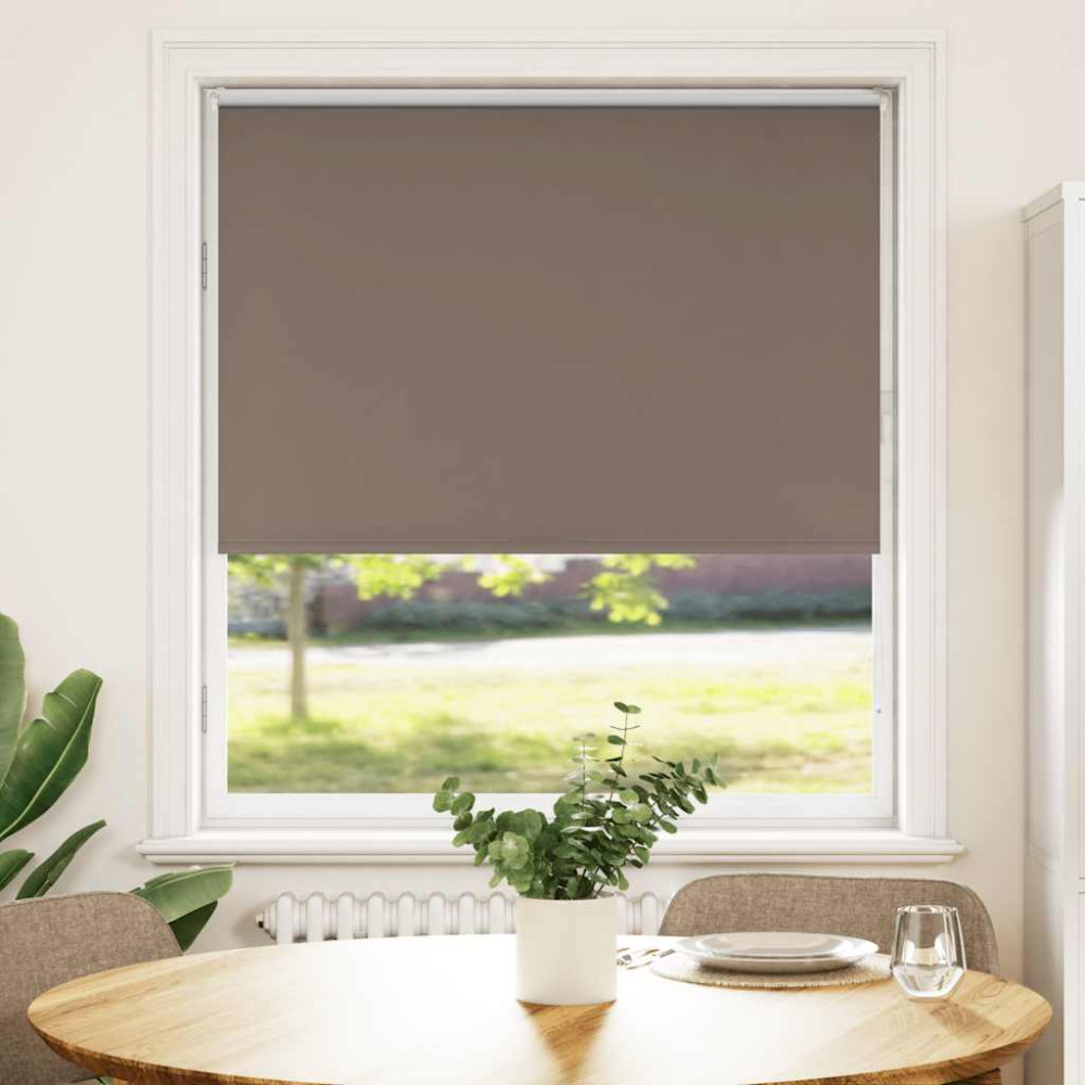 Produktbild för Mörkläggningsgardin kaffe 115x150 cm tyg bredd 110,7 cm