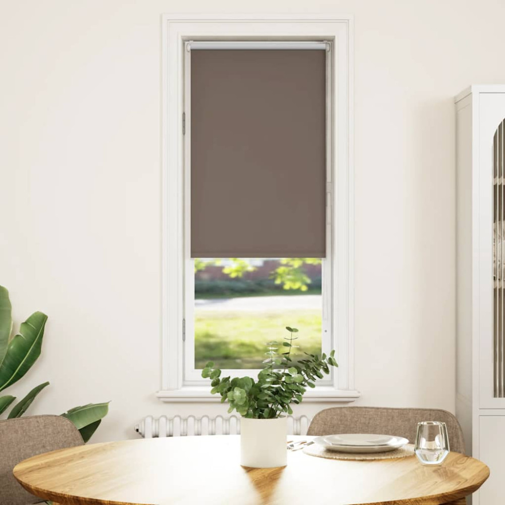 Produktbild för Mörkläggningsgardin kaffe 45x175 cm tyg bredd 40,7 cm polyester