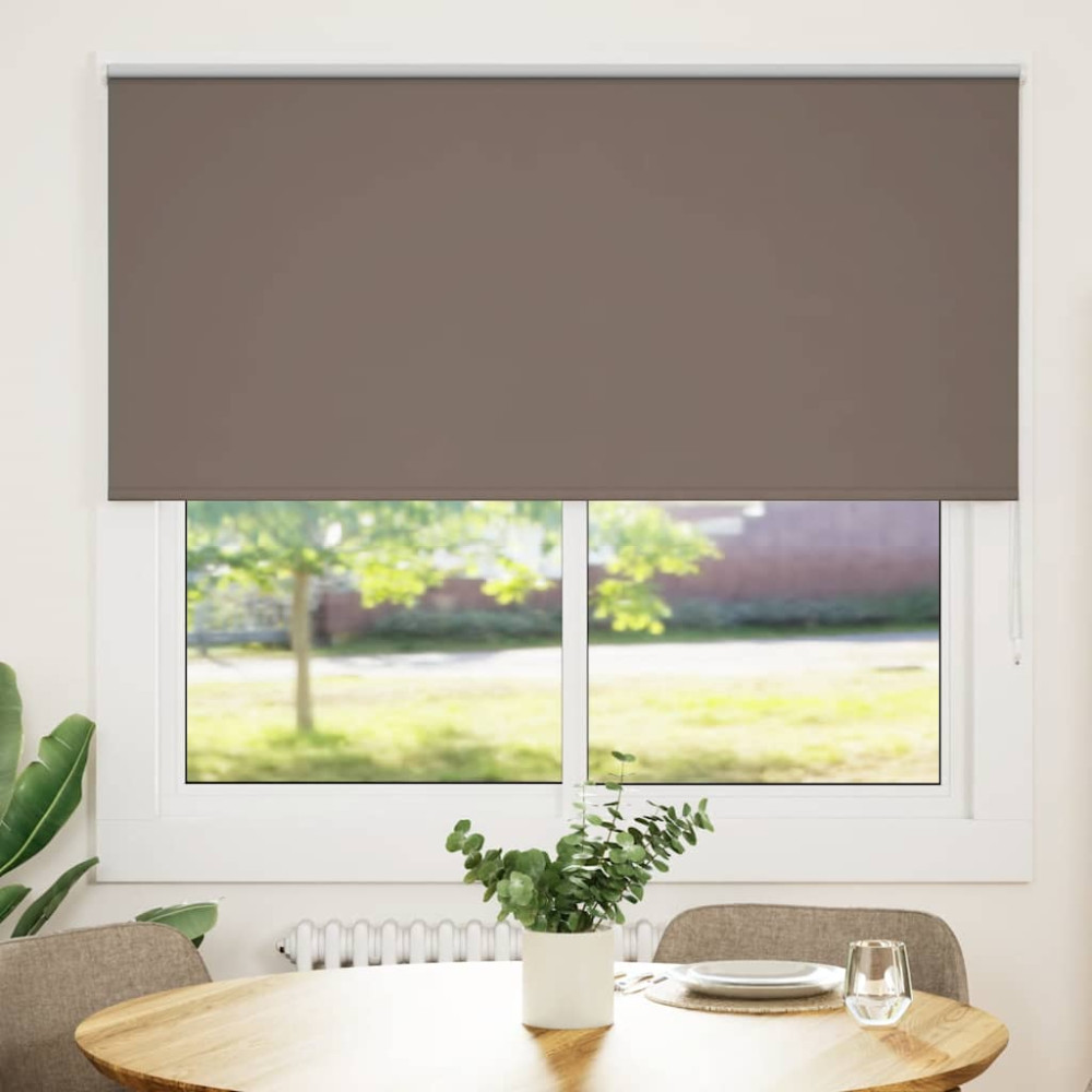 Produktbild för Mörkläggningsgardin kaffe 150x175 cm tyg bredd 146,6 cm