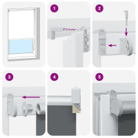 Produktbild för Rullgardin mörkläggning naturvit 135x150 cm tyg bredd 131,6 cm