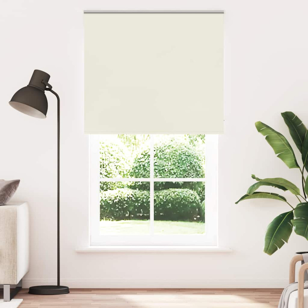 Produktbild för Rullgardin mörkläggning naturvit 125x230 cm tyg bredd 121,6 cm