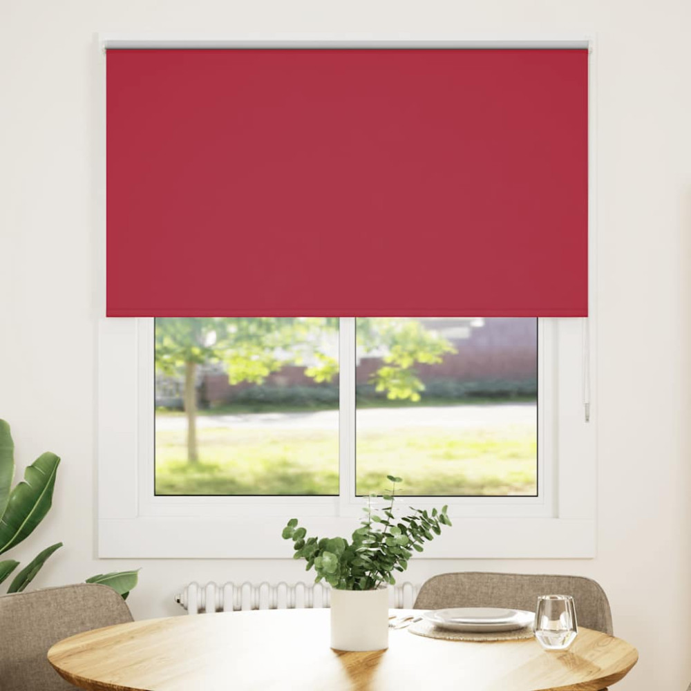 Produktbild för Rullgardin mörkläggningsröd 135x150 cm tyg bredd 131,6 cm