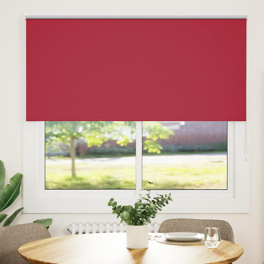 Produktbild för Rullgardin mörkläggningsröd 145x175 cm tyg bredd 141,6 cm