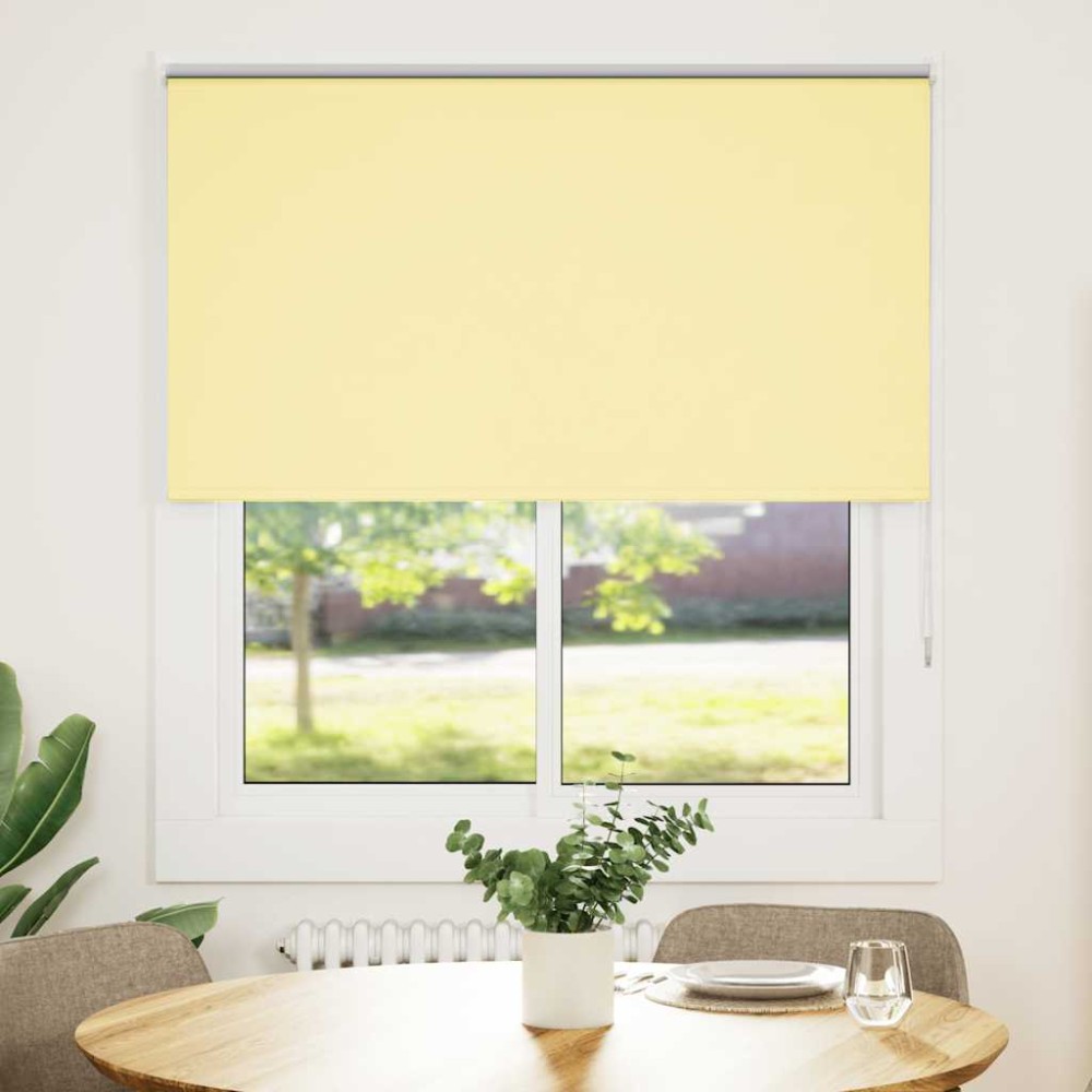 Produktbild för Rullgardin mörkläggningsgul 135x175 cm tyg bredd 131,6 cm