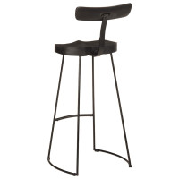 Produktbild för Barstolar 2 st svart 49x43x103 cm mango i massivt trä