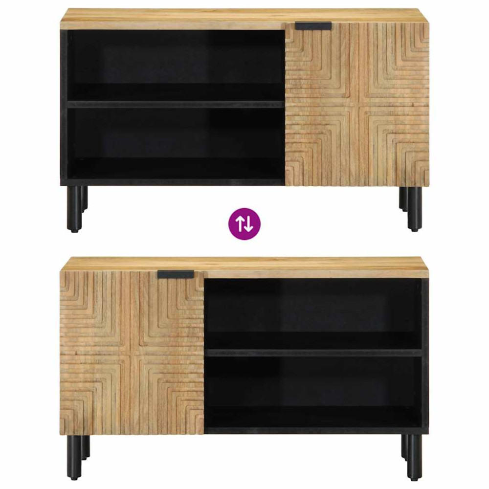 Produktbild för TV-bänk brun 80x31,5x46 cm mango i massivt trä