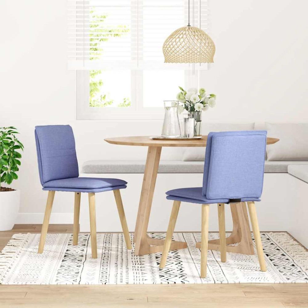Produktbild för Matstolar 2 st Jeans blått tyg