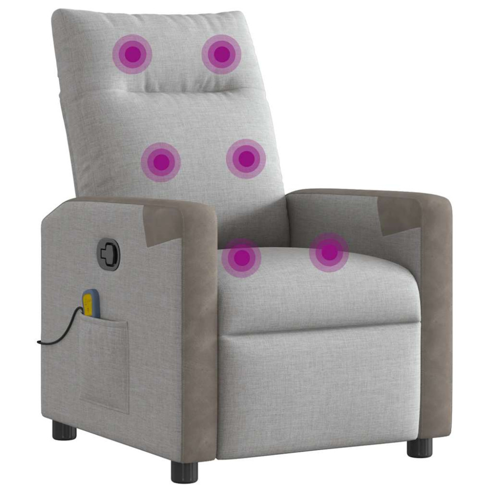 Produktbild för Massagefåtölj molngrå tyg