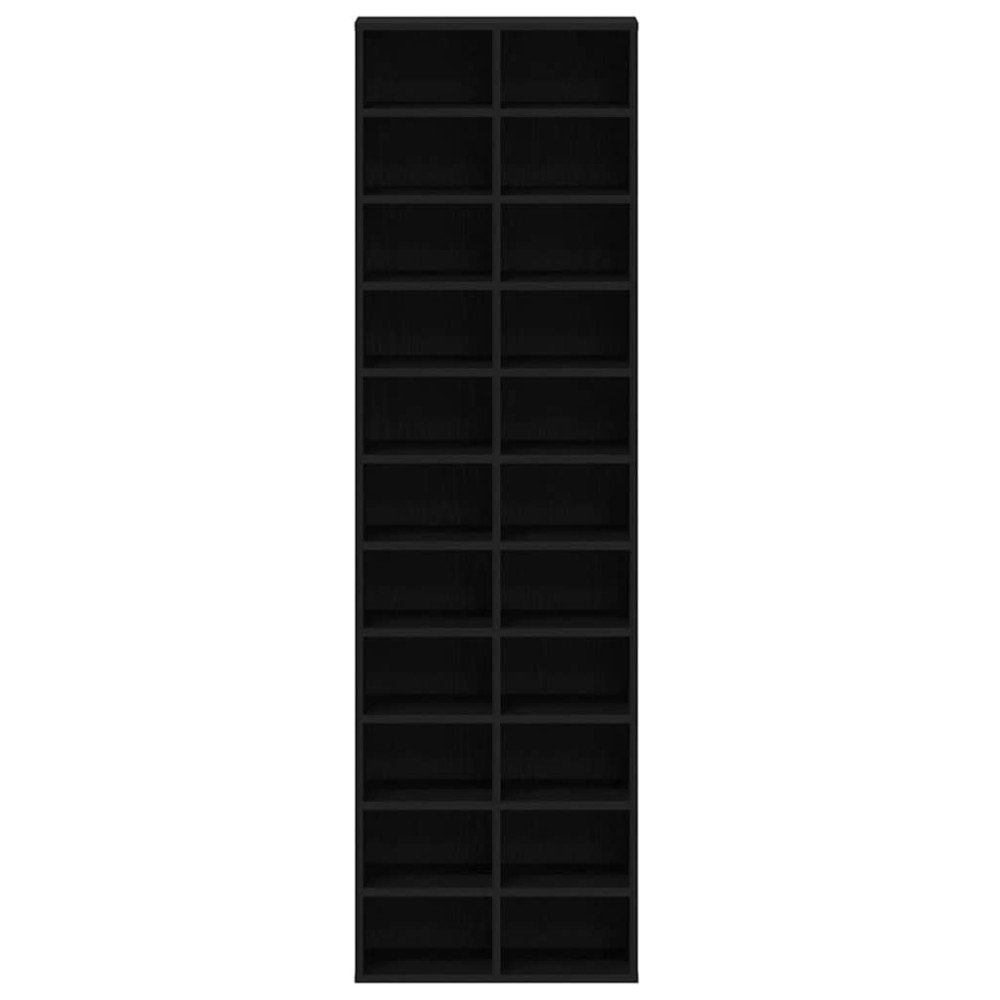 Produktbild för Skoskåp svart ek 54x34x183 cm konstruerat trä