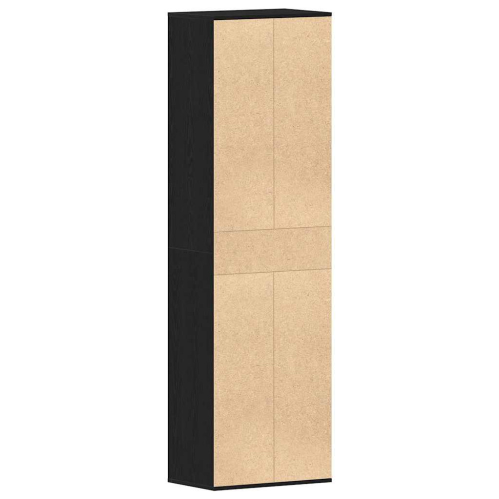 Produktbild för Skoskåp svart ek 54x34x183 cm konstruerat trä