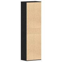 Produktbild för Skoskåp svart ek 54x34x183 cm konstruerat trä