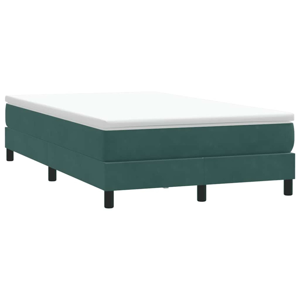 Produktbild för Resårsäng utan madrass mörkgrön 120x220 cm sammet