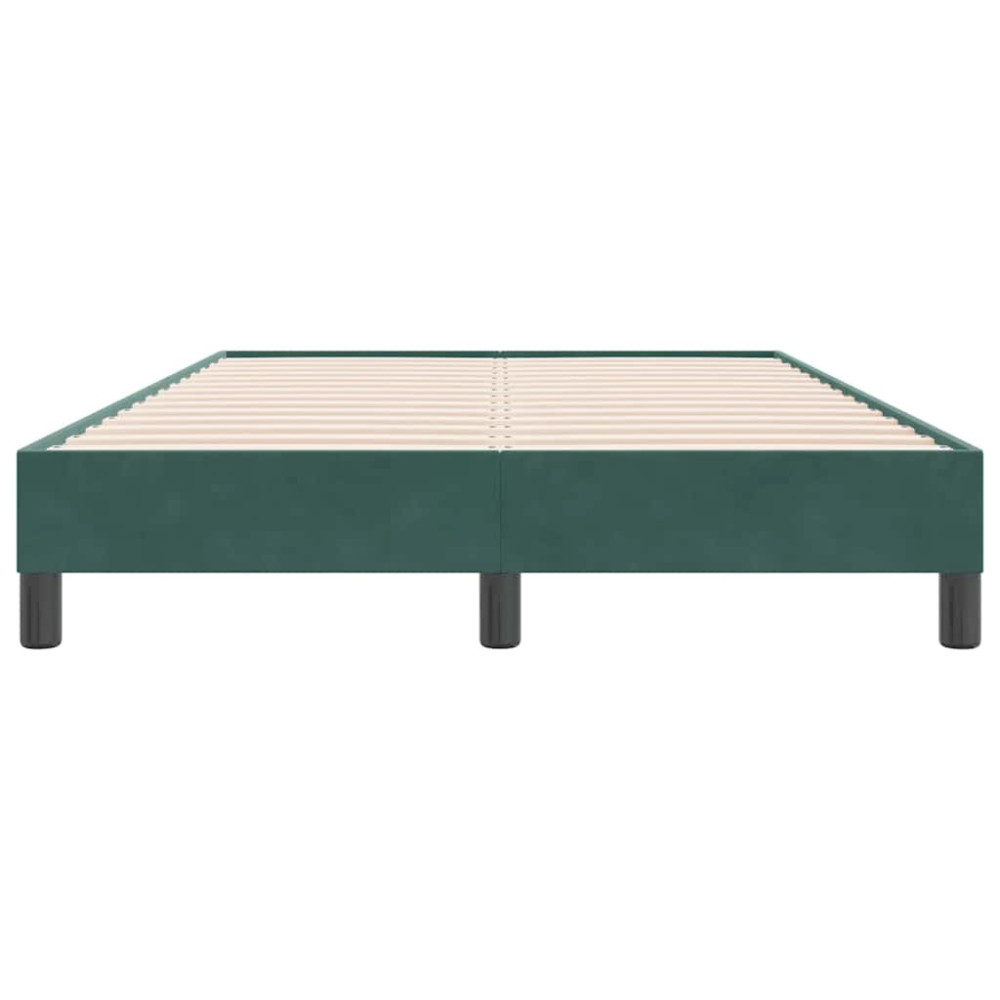 Produktbild för Resårsäng utan madrass mörkgrön 120x220 cm sammet