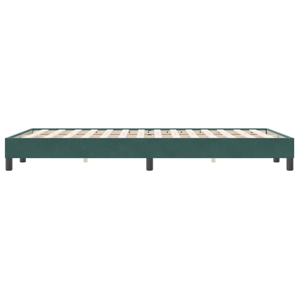 Produktbild för Resårsäng utan madrass mörkgrön 120x220 cm sammet