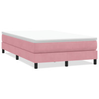 Produktbild för Resårsäng utan madrass rosa 120x220 cm sammet