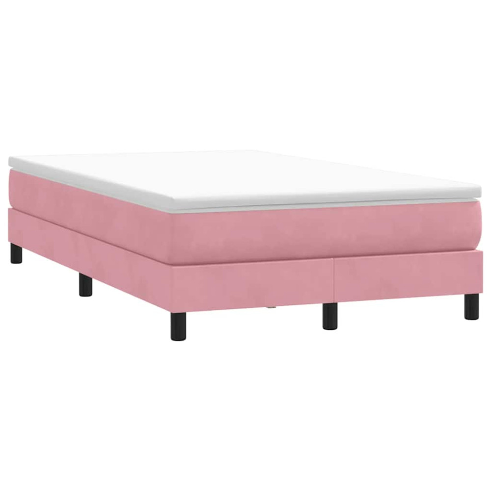 Produktbild för Resårsäng utan madrass rosa 120x220 cm sammet