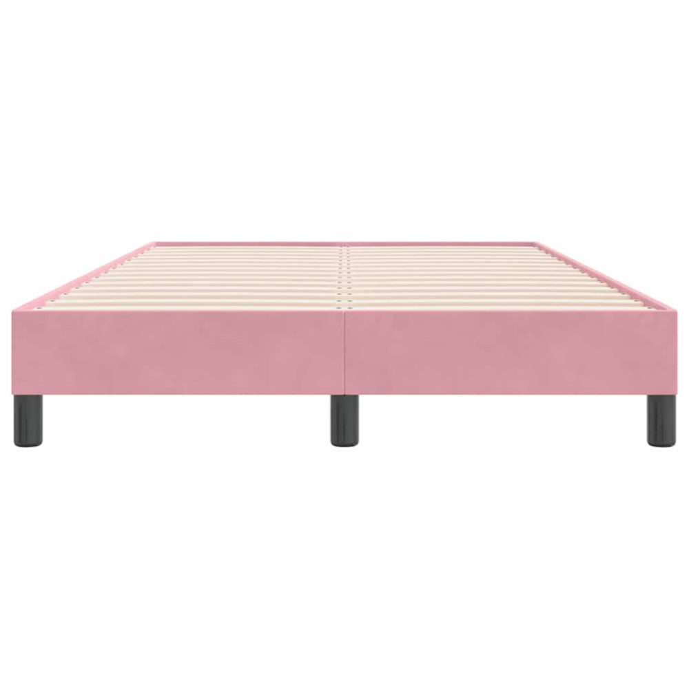 Produktbild för Resårsäng utan madrass rosa 120x220 cm sammet