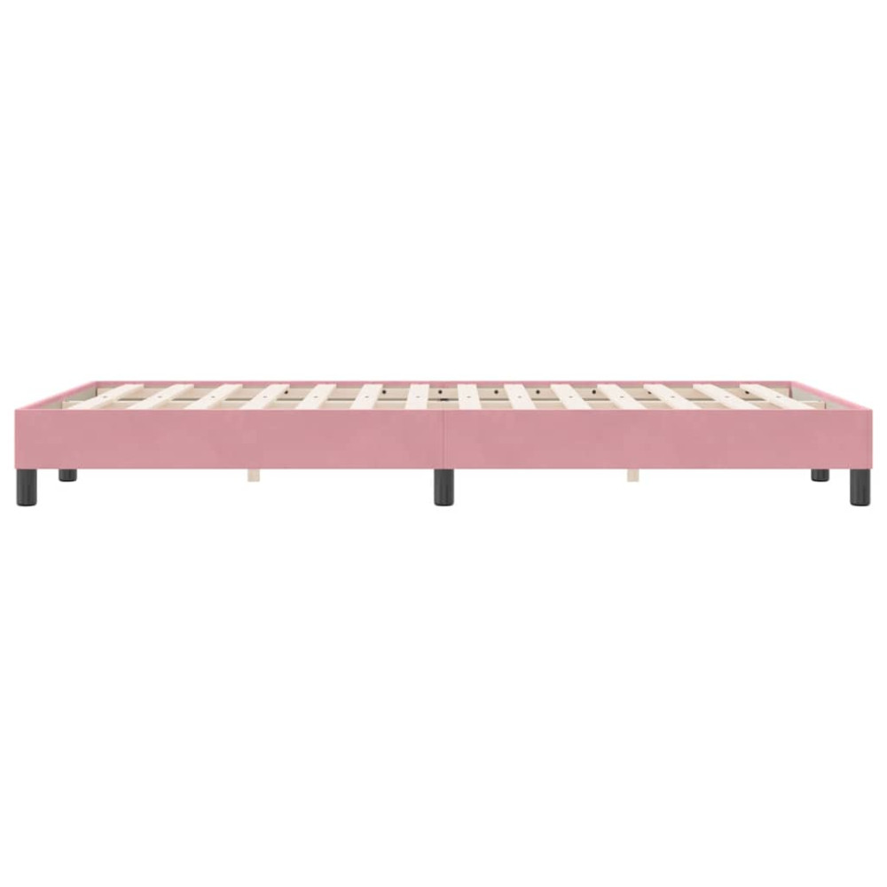Produktbild för Resårsäng utan madrass rosa 120x220 cm sammet
