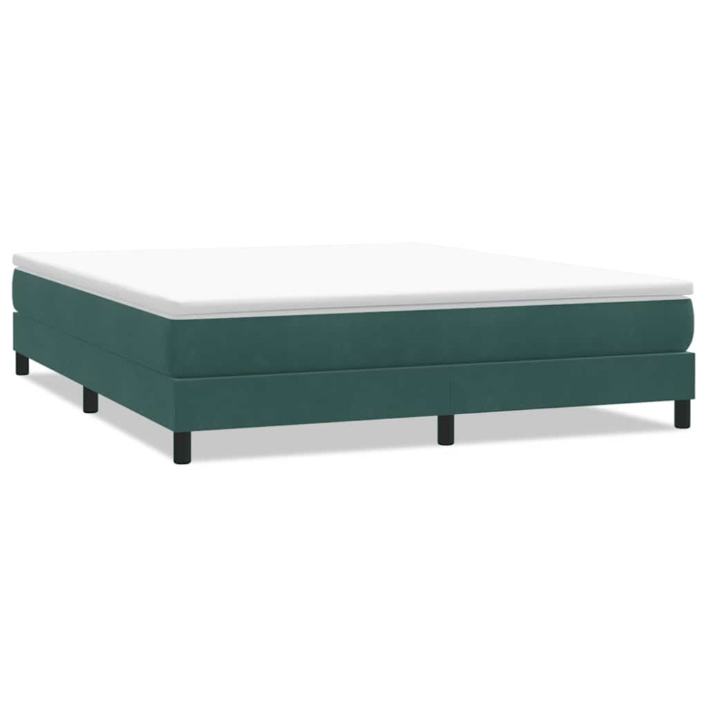 Produktbild för Resårsäng utan madrass mörkgrön 180x220 cm sammet