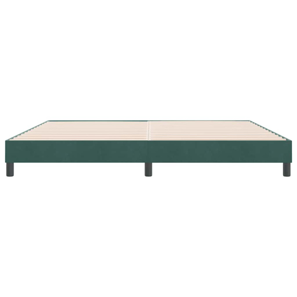 Produktbild för Resårsäng utan madrass mörkgrön 180x220 cm sammet