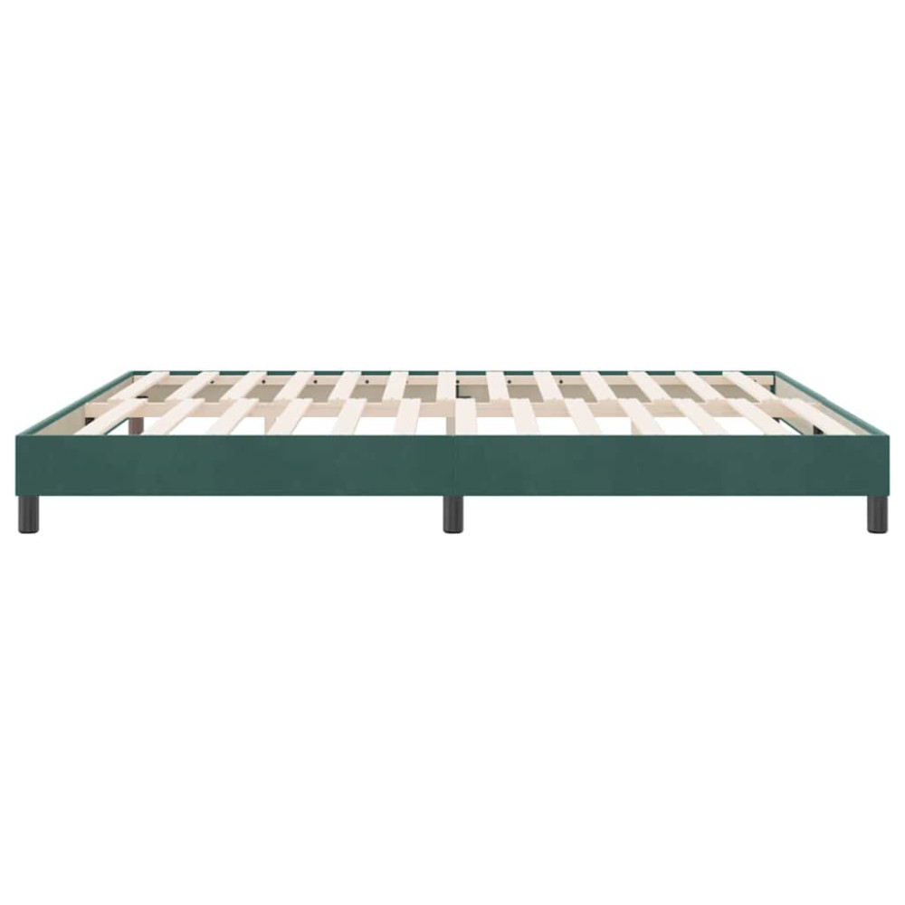 Produktbild för Resårsäng utan madrass mörkgrön 180x220 cm sammet