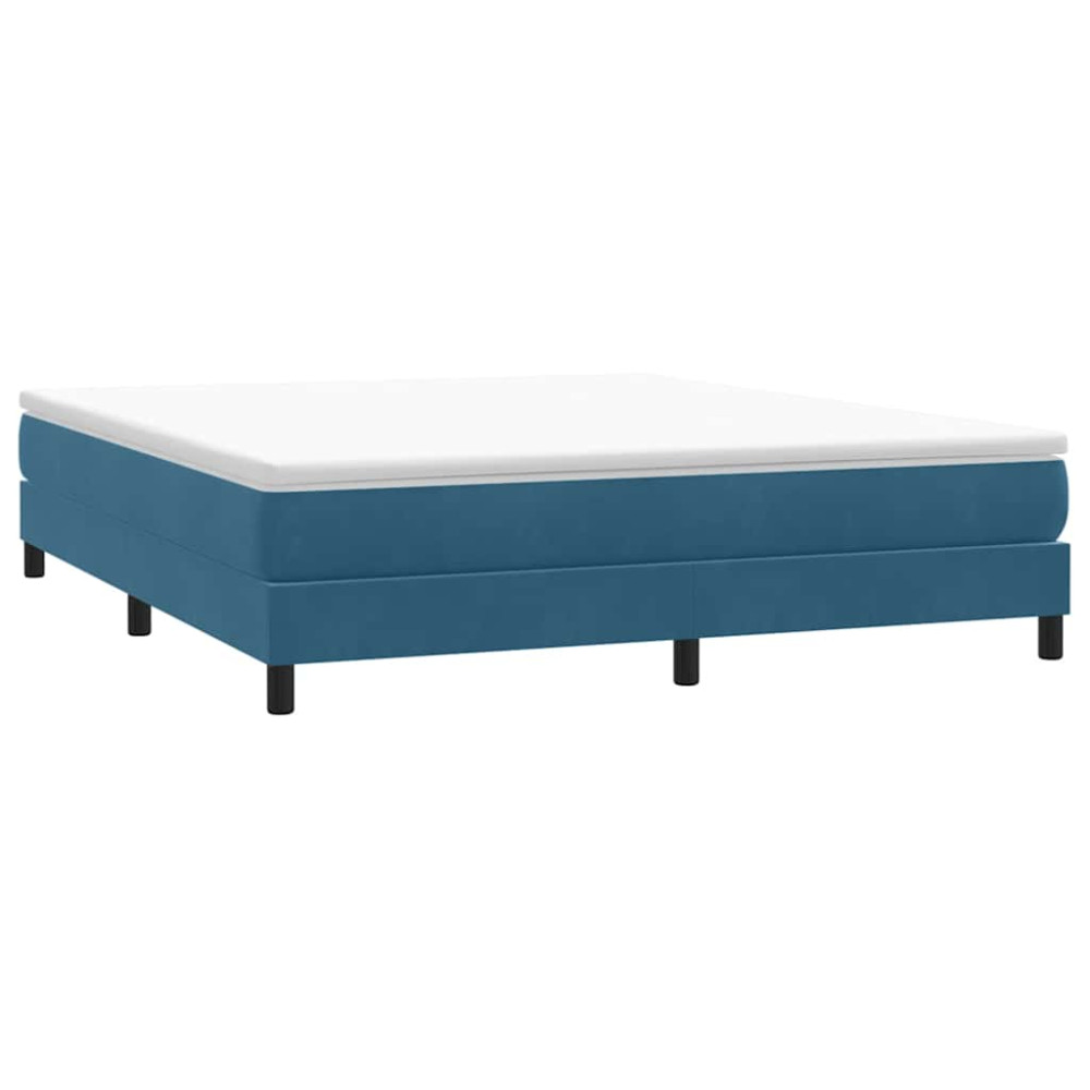 Produktbild för Resårsäng utan madrass mörkblå 180x220 cm sammet