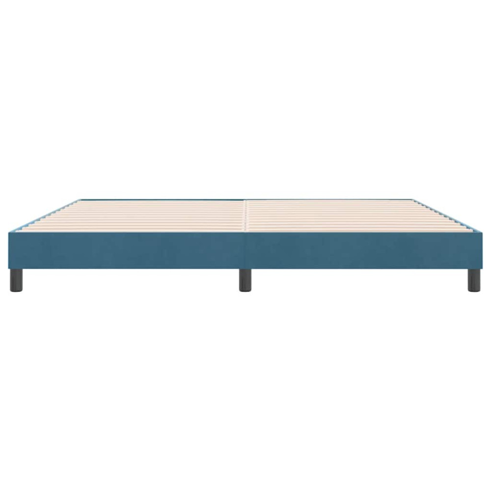 Produktbild för Resårsäng utan madrass mörkblå 180x220 cm sammet