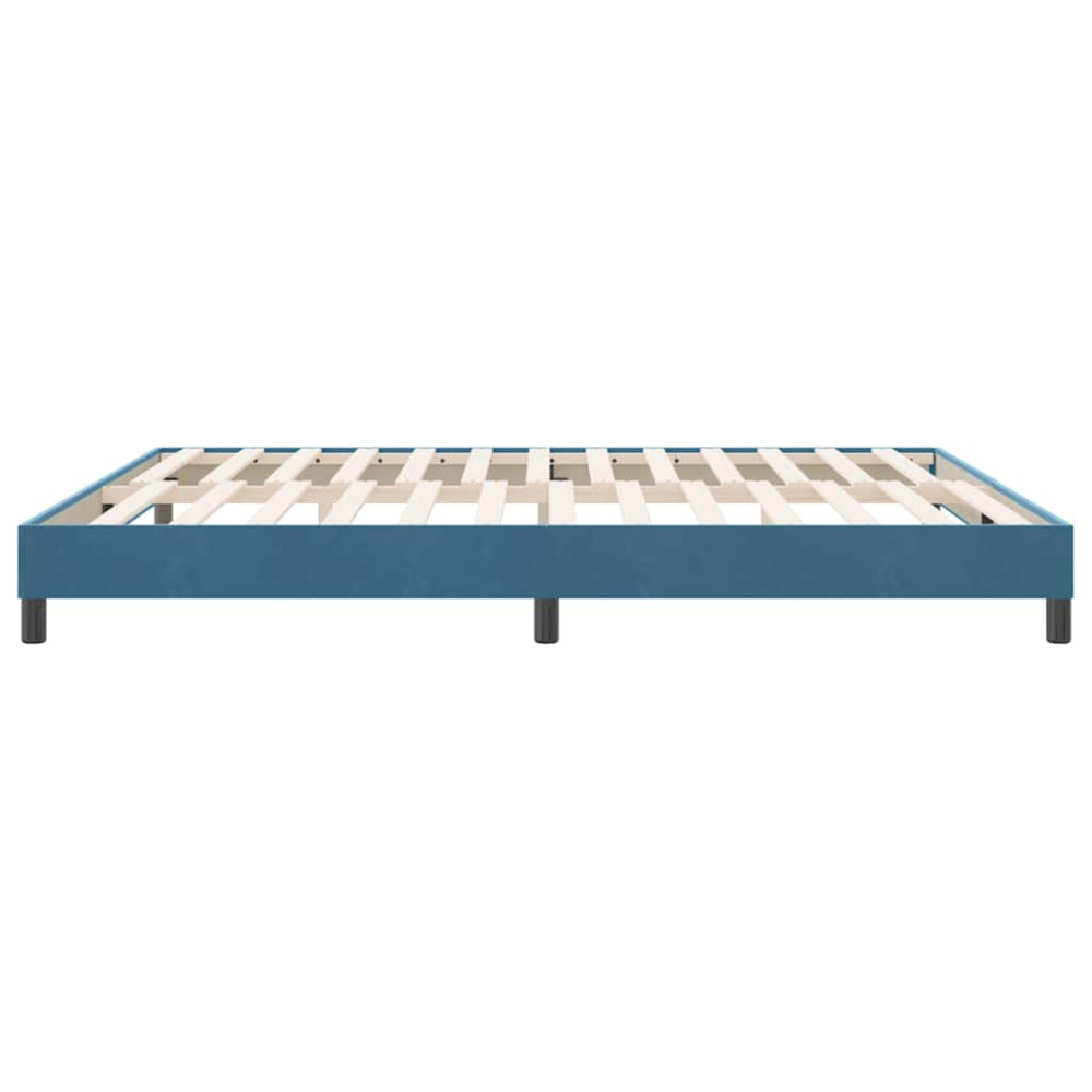 Produktbild för Resårsäng utan madrass mörkblå 180x220 cm sammet