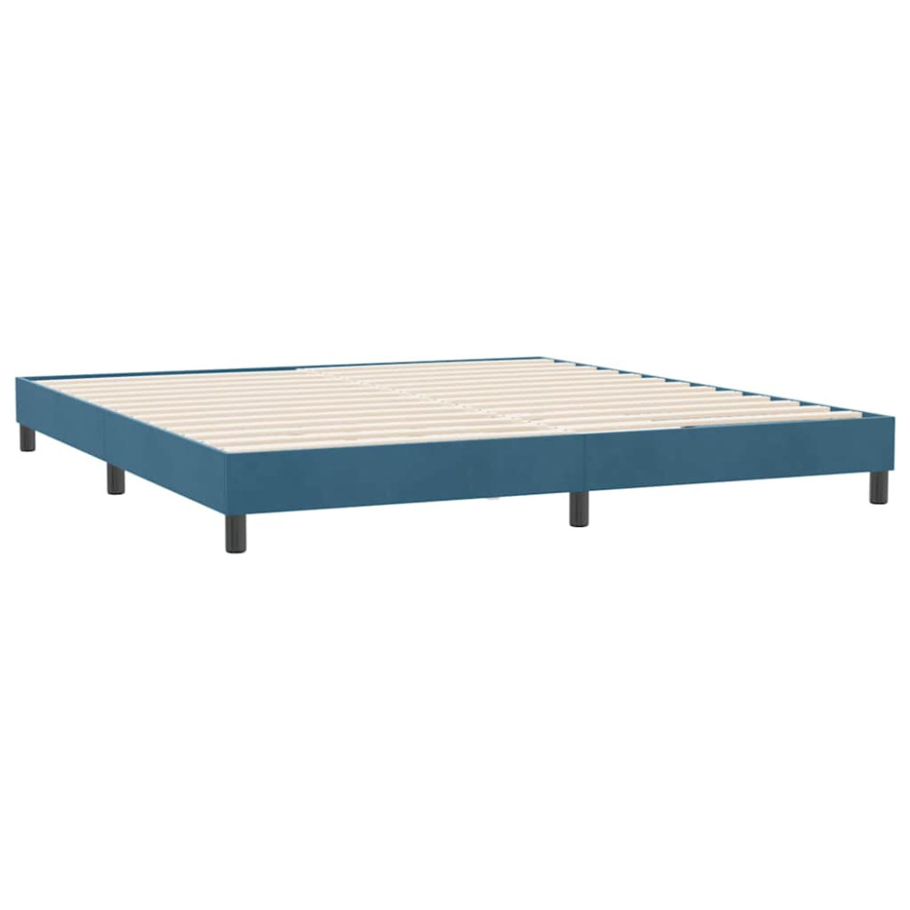 Produktbild för Resårsäng utan madrass mörkblå 180x220 cm sammet
