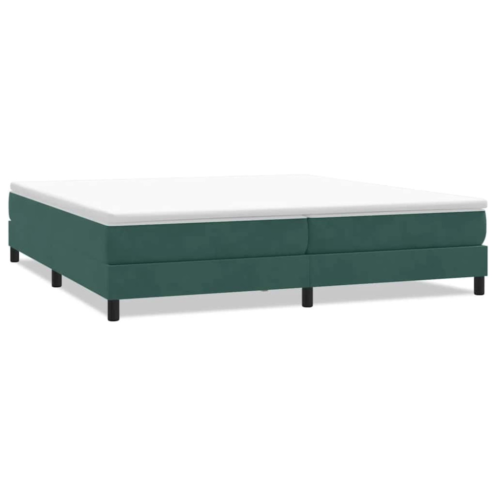 Produktbild för Resårsäng utan madrass mörkgrön 200x220 cm sammet