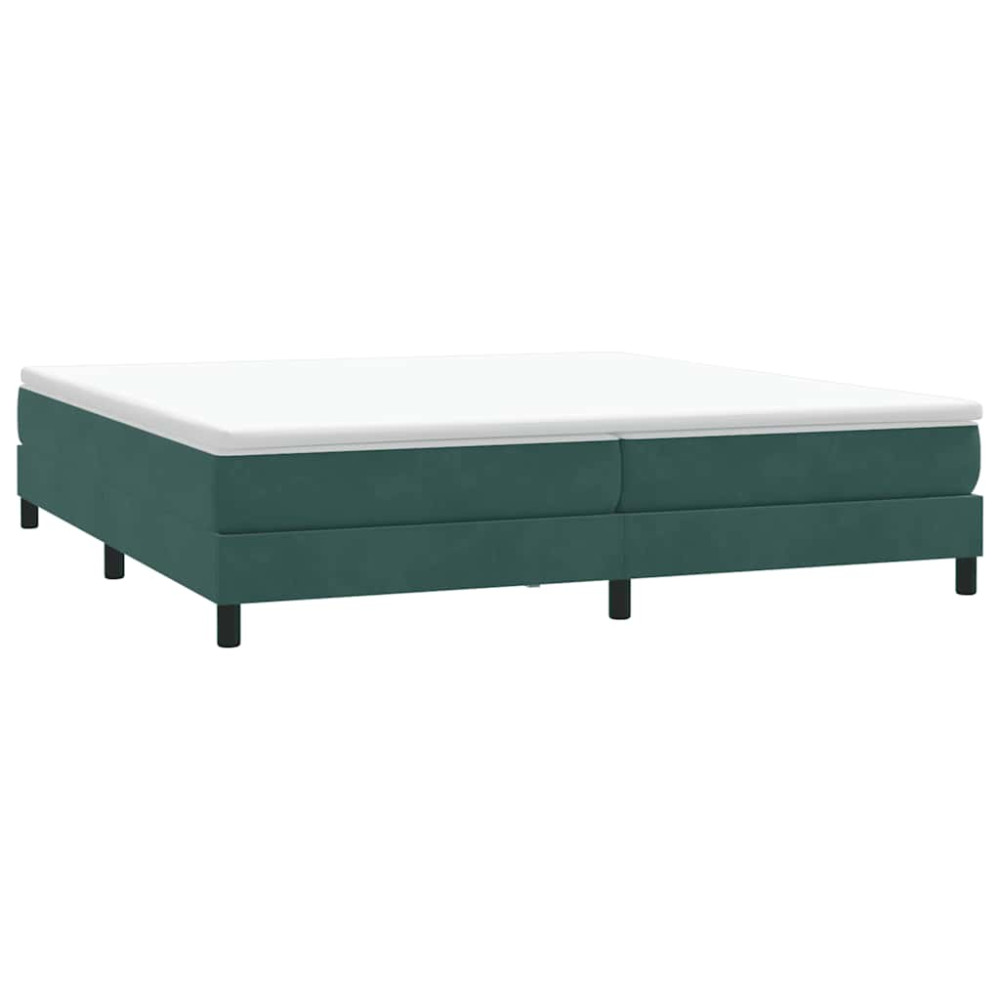 Produktbild för Resårsäng utan madrass mörkgrön 200x220 cm sammet