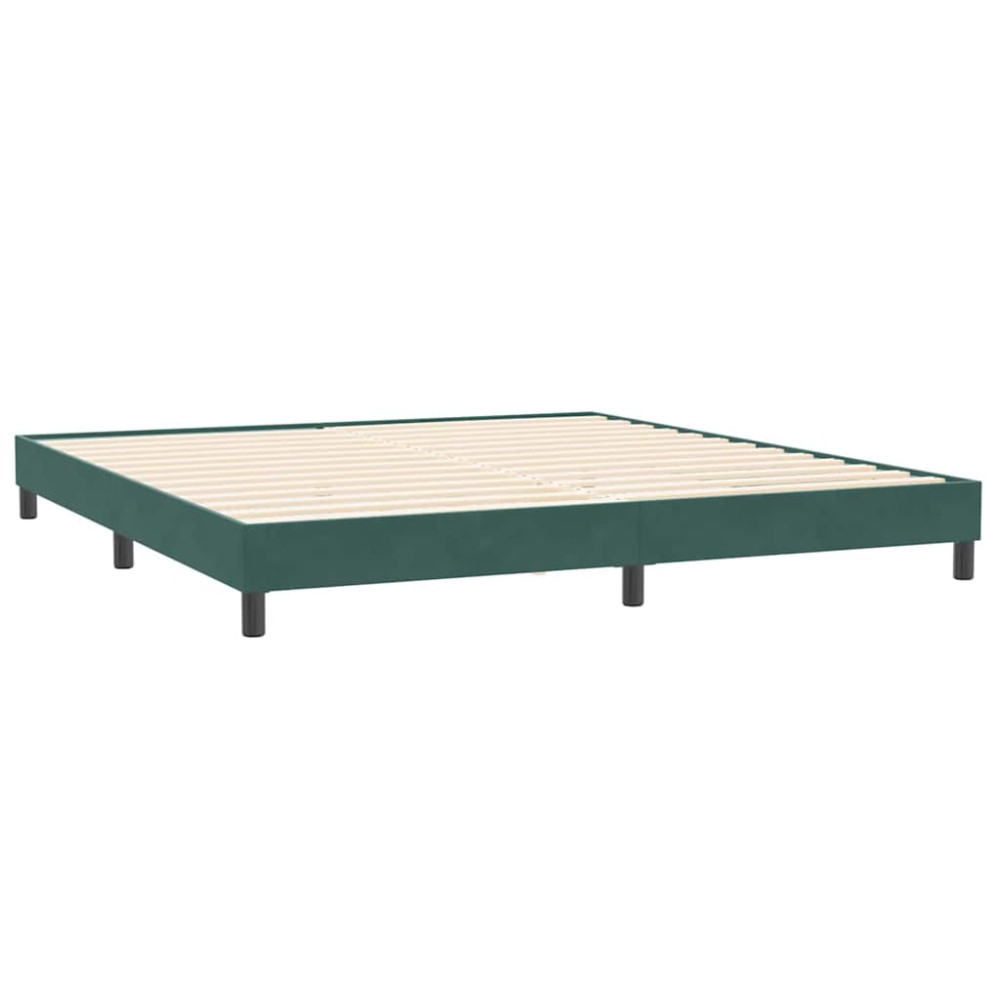 Produktbild för Resårsäng utan madrass mörkgrön 200x220 cm sammet