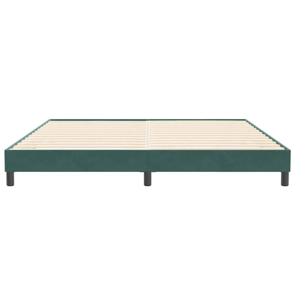 Produktbild för Resårsäng utan madrass mörkgrön 200x220 cm sammet