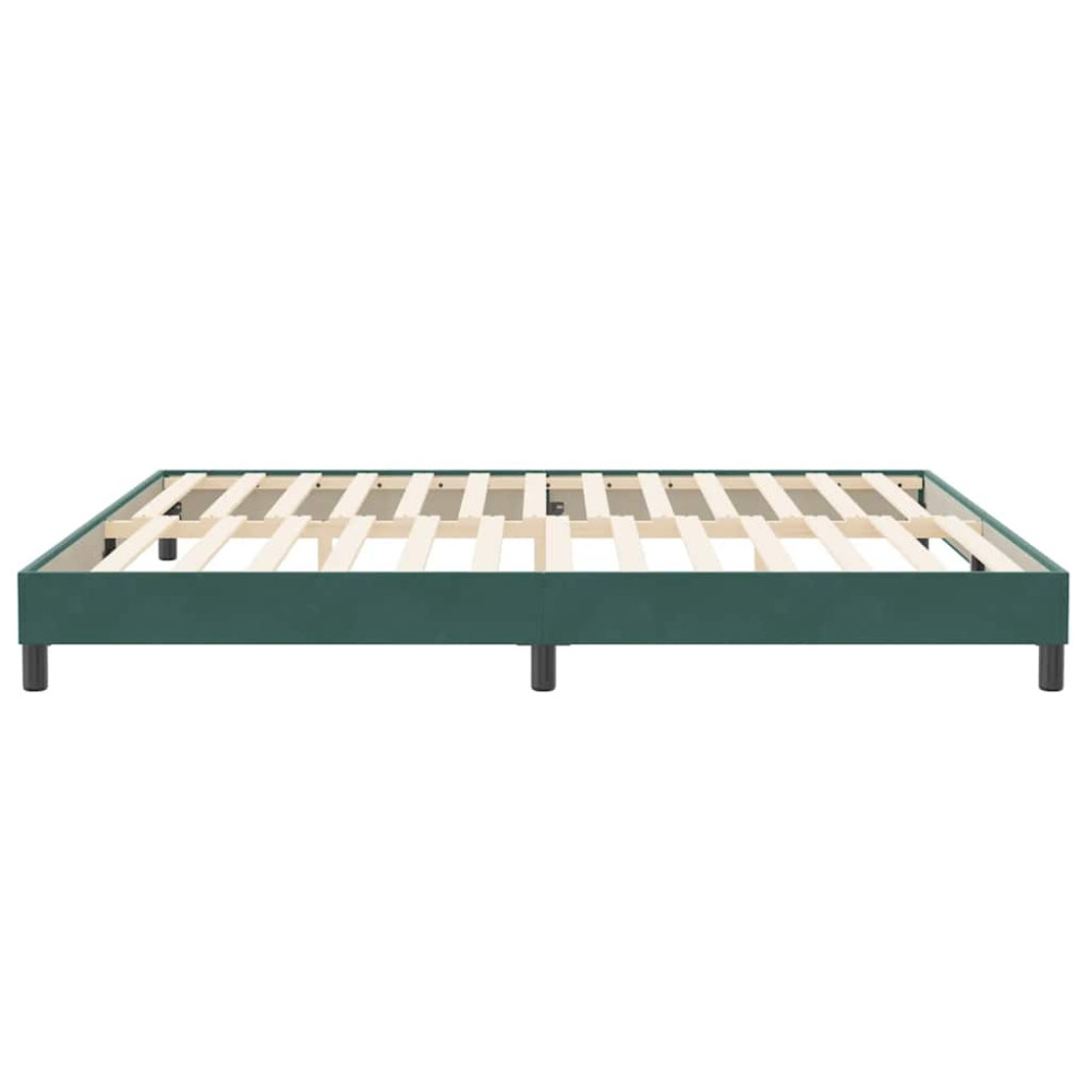 Produktbild för Resårsäng utan madrass mörkgrön 200x220 cm sammet