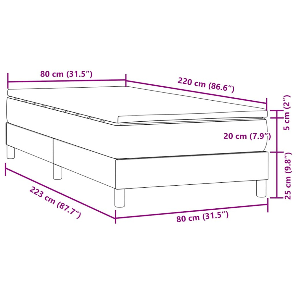 Produktbild för Ramsäng med madrass mörkgrön 80x220 cm sammet