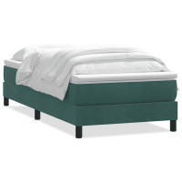 Produktbild för Ramsäng med madrass mörkgrön 80x220 cm sammet