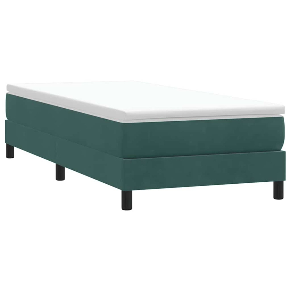 Produktbild för Ramsäng med madrass mörkgrön 80x220 cm sammet