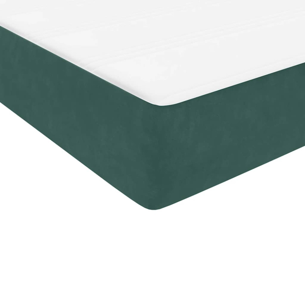 Produktbild för Ramsäng med madrass mörkgrön 80x220 cm sammet