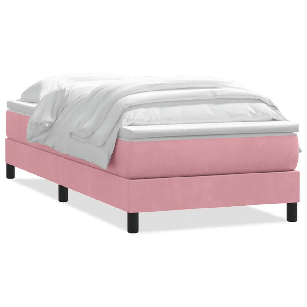 Produktbild för Ramsäng med madrass rosa 80x220 cm sammet