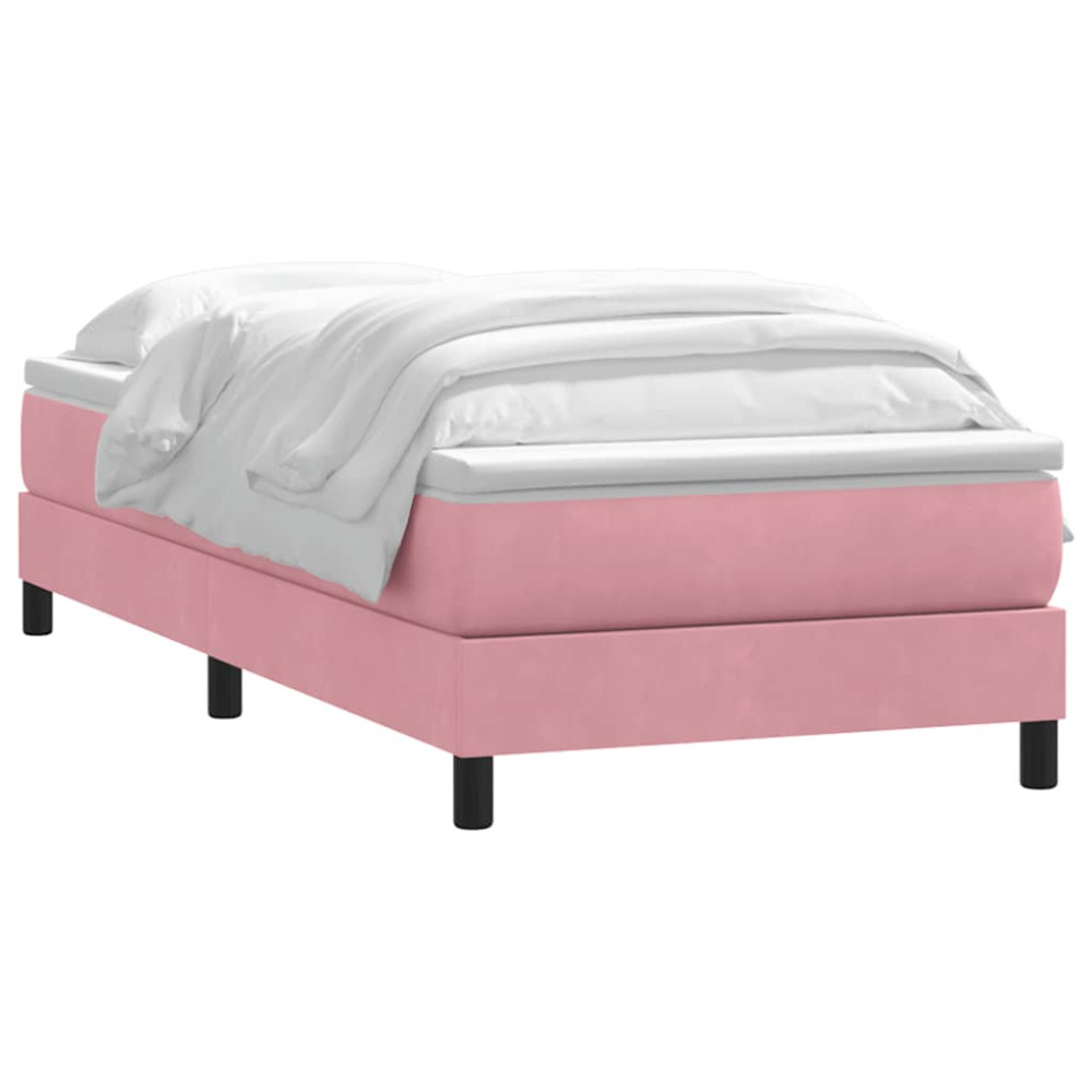 Produktbild för Ramsäng med madrass rosa 80x220 cm sammet
