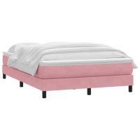 Produktbild för Ramsäng med madrass rosa 160x220 cm sammet